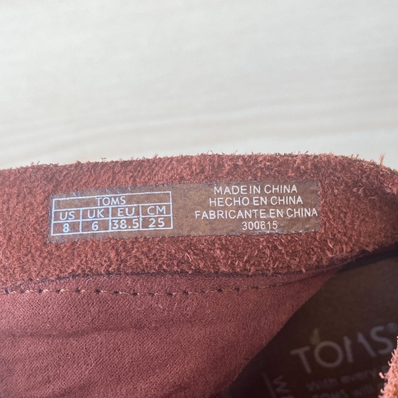 Toms Rust Suede Ankle Booties with Fringe - Picture 9 of 11